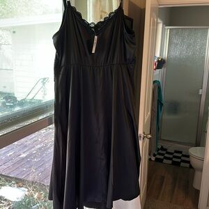 Black satin dress